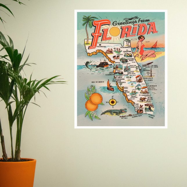 Vintage Florida map Poster (Creator Uploaded)