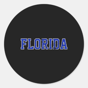 Vintage Florida Mens Florida Womens Orange Retro W Classic Round Sticker