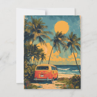 Vintage Florida Palm Tree Beach Postcard