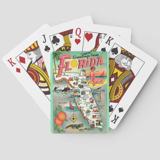 Vintage Florida Paradise Playing Cards (Back)
