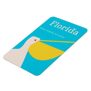 Vintage Florida Pelican travel poster Magnet
