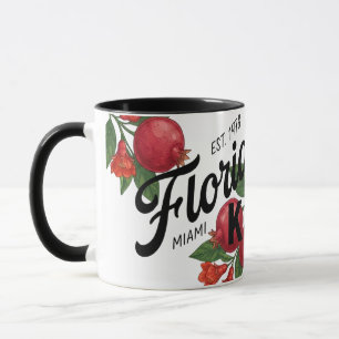 Vintage Florida Pomegranate Miami Botanical Fruit Mug