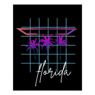 vintage florida retro poster