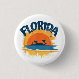 Vintage Florida Retro Tee Design Sunshine 3 Cm Round Badge
