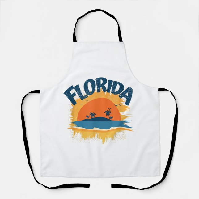 Vintage Florida Retro Tee Design Sunshine Apron (Front)