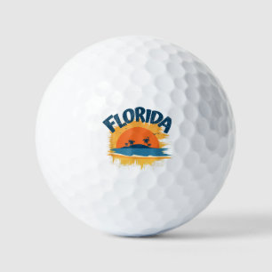 Vintage Florida Retro Tee Design Sunshine Golf Balls