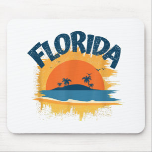 Vintage Florida Retro Tee Design Sunshine Mouse Pad