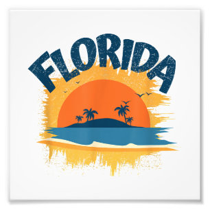 Vintage Florida Retro Tee Design Sunshine Photo Print