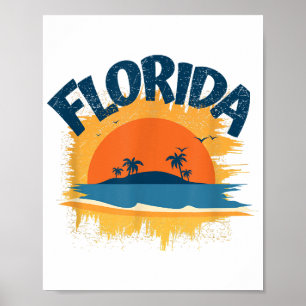 Vintage Florida Retro Tee Design Sunshine Poster