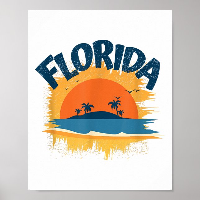 Vintage Florida Retro Tee Design Sunshine Poster (Front)