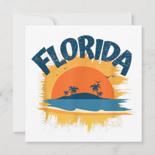 Vintage Florida Retro Tee Design Sunshine Thank You Card