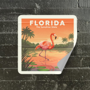 Vintage Florida Square Sticker