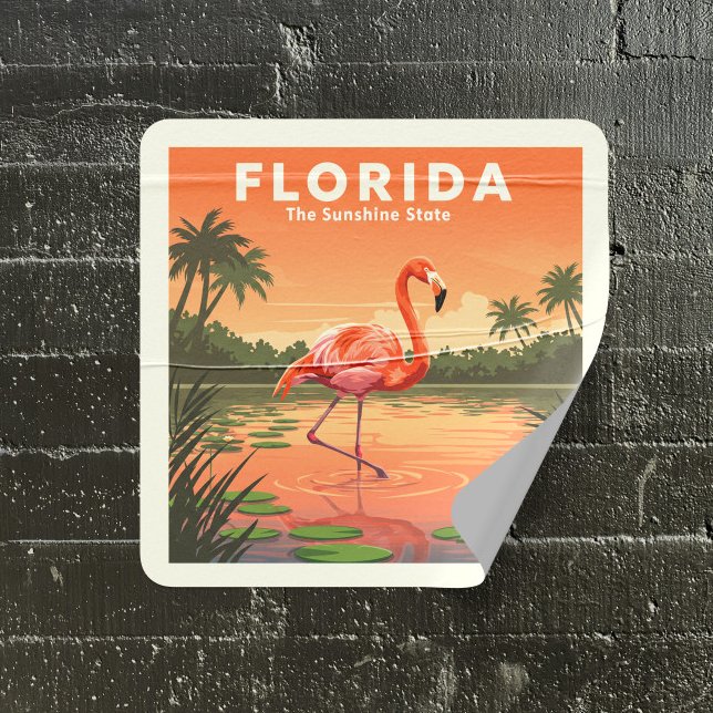 Vintage Florida Square Sticker (Creator Uploaded)