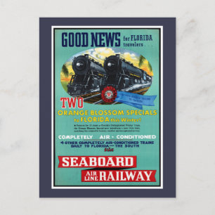 Vintage Florida Trains Postcard