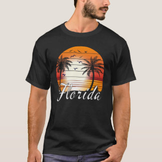 Vintage Florida USA Palm Trees Summer Beach T-Shirt