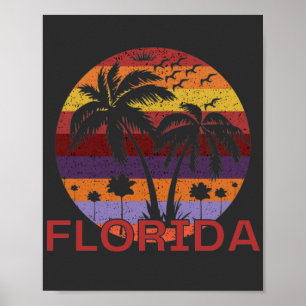 Vintage Florida USA Summer Beach Poster