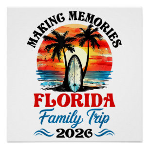 Vintage Florida Vacation Family Trip 2026 Poster