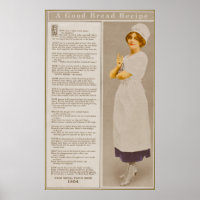 Vintage Flour Ad with Bread Recipe Poster