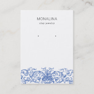 Vintage Flourish Blue   Earring Jewellery Display  Business Card
