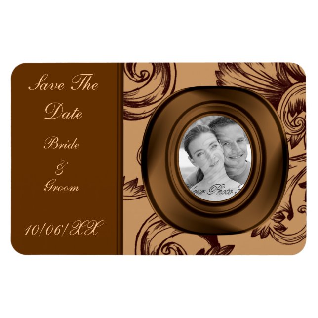 Vintage Flourish (Dark Brown) Magnet (Horizontal)