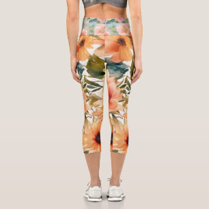 vintage flourish drawing capri leggings