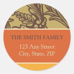 Vintage Flourish Harvest Return Address Sticker