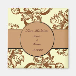Vintage Flourish (Light Brown) Magnet