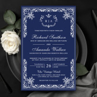 Vintage Flourish Ornate Budget Wedding Invitation