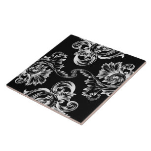 Vintage Flourish (White) Tile