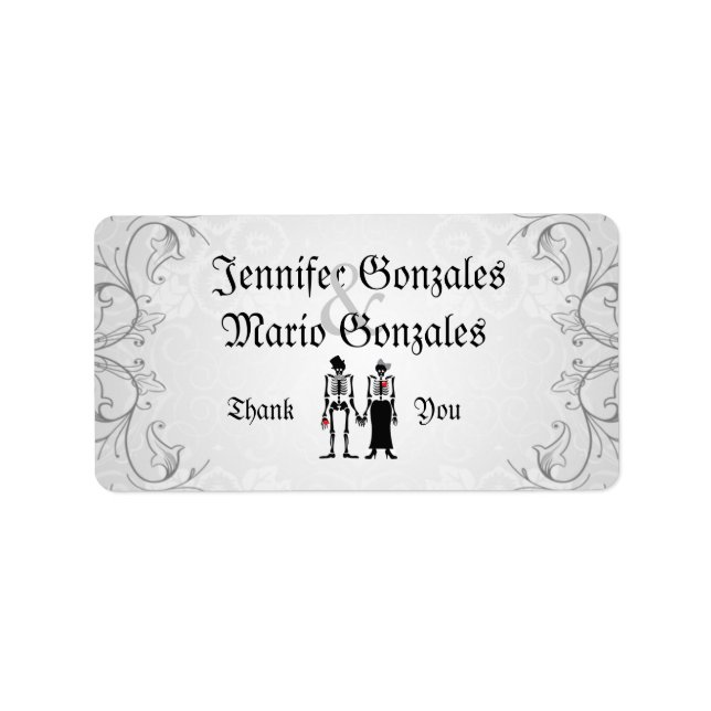 Vintage Flourishes & Skeletons Address Labels (Front)