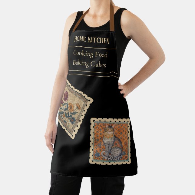 Vintage, Flower and Cat,Ancient Greece Style Apron (Insitu)