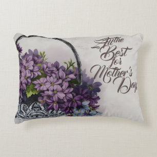 Vintage Flower Basket – Mother's Day Bloom Decorative Cushion