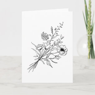 Vintage flower bouquet card
