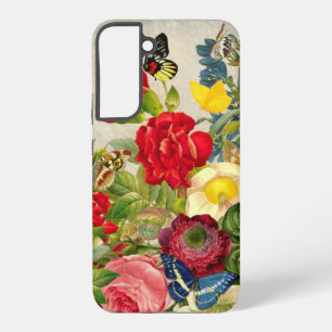 Vintage Flower Bouquet with Butterflies Samsung Galaxy Case