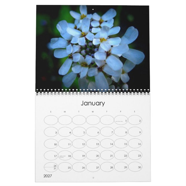 Vintage Flower Calendar (Jan 2027)