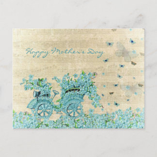 Vintage Flower Carriage - Happy Mother's Day Postcard