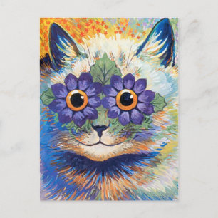 Vintage Flower Cat Postcard