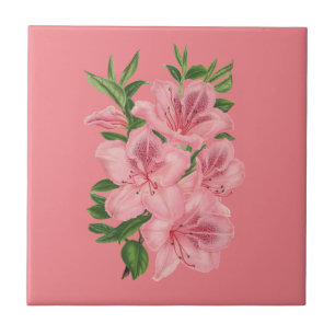 Vintage Flower Design Ceramic Tile