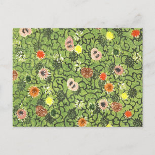 Vintage Flower Fabric Bingata Blossom Postcard