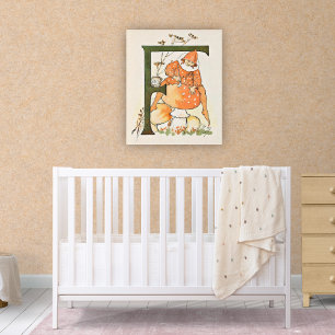 Vintage Flower Fairy Alphabet Poster