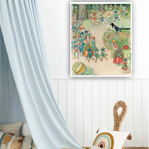 Vintage Flower Festival by Elsa Beskow Poster