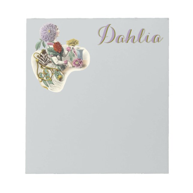 Vintage Flower Girl Notepad (Front)