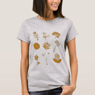 Vintage Flower Illustration Collage T-Shirt