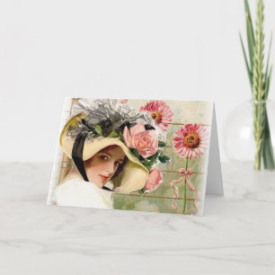 Vintage Flower Lady. Card