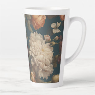Vintage flower large latte mug