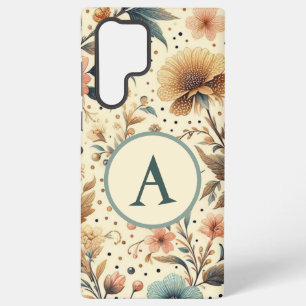 Vintage Flower Medley : Custom Initial Samsung Galaxy Case