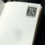 Vintage Flower Monogram Letter Book Ex Libris  Rubber Stamp<br><div class="desc">This "Ex Libris" rubber stamp features a vintage flower monogram letter with a custom name.</div>
