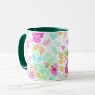 Vintage Flower Mug Cup Art