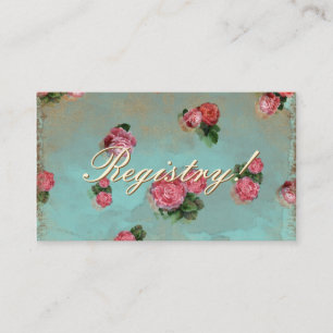 Vintage Flower Paper - Registry Card
