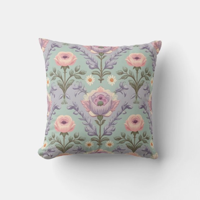 vintage flower pattern cushion (Front)